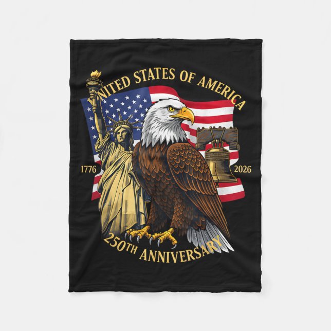 Cobertor De Velo 250 Years 1776-2026 250th Birthday Eagle Liberty B (Frente)