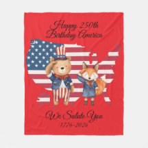 250th Birthday America Fleece Blanket