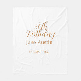Cobertor De Velo 30th birthday copper brown simple stylish name dat