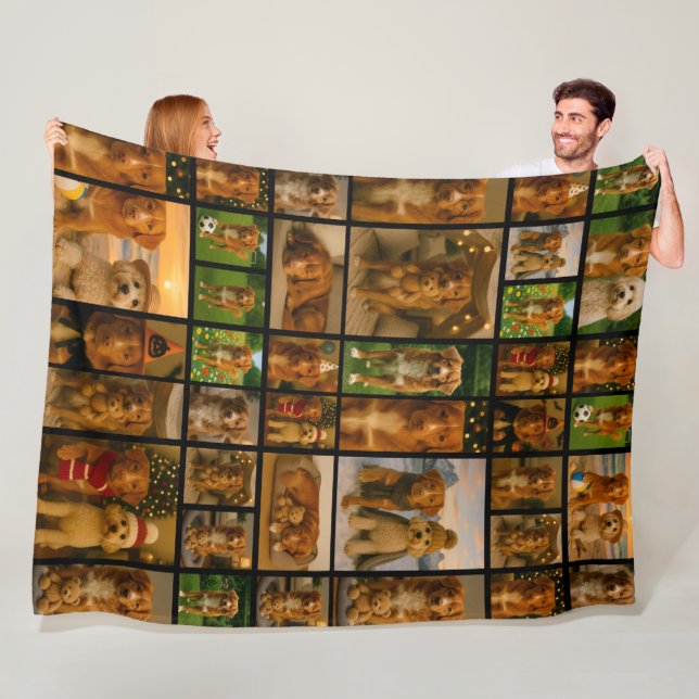 Cobertor De Velo 40 Photo Collage Template Personalized Custom Made (In Situ)