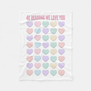Cobertor De Velo 40 razões porque nós te amamos - presentes anivers