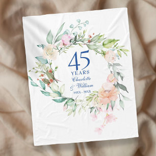 Cobertor De Velo 45º 65º Aniversário de Casamento Aquarela Floral