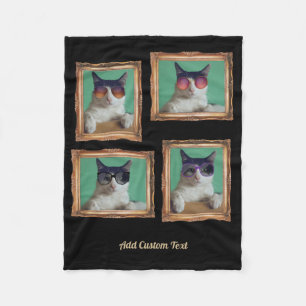 Cobertor De Velo 4 Colagem de Fotografias Vintage Frame Cats Famíl