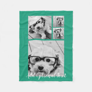 Cobertor De Velo 4 Colagem de Fotos Texto Opcional — CAN Edit Color