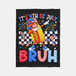 Cobertor De Velo 4 de Julho Bruh Hotdog Dabbing Patriótico América