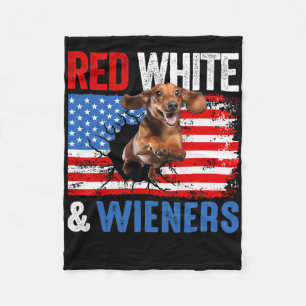 Cobertor De Velo 4 De Julho Dachshund Camiseta de cão Vermelho Bran