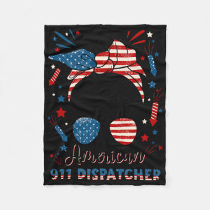 Cobertor De Velo 4 De Julho Despachante De 911 Bandeira Americana O