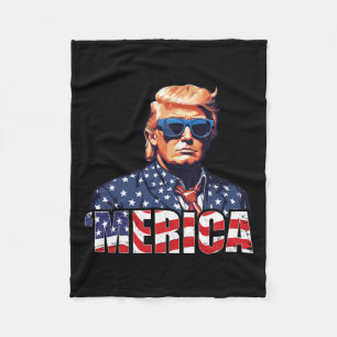 Cobertor De Velo 4 De Julho Dos Eua Bandeira Americana Trump Vintag