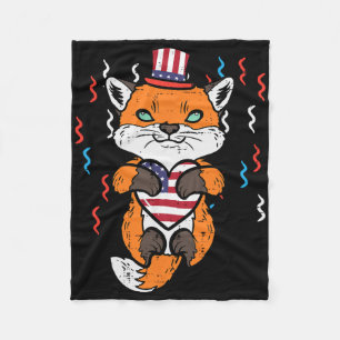 Cobertor De Velo 4 De Julho Fox American Flag Hearotic Kids