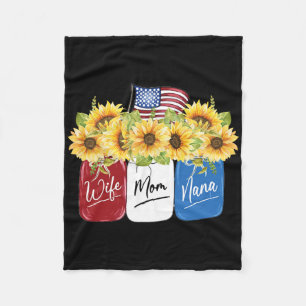 Cobertor De Velo 4 De Julho Mulher Mãe Nana Sunflower Com Americana