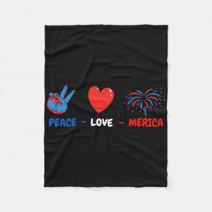 Cobertor De Velo 4 De Julho Peace Love Merica