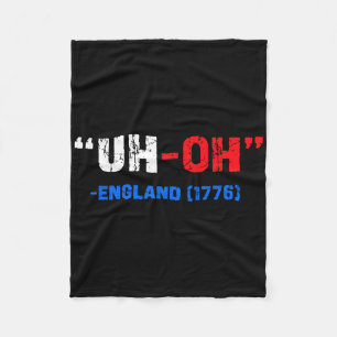 Cobertor De Velo 4 de julho Uh-oh Inglaterra 1776 Engraçado Present