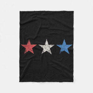 Cobertor De Velo 4 de julho Vermelho White Blue Stars Cute Usa Patr