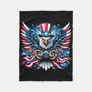 Cobertor De Velo 4 De Julho Vídeo Jogo Bald Eagle American Flag Bo