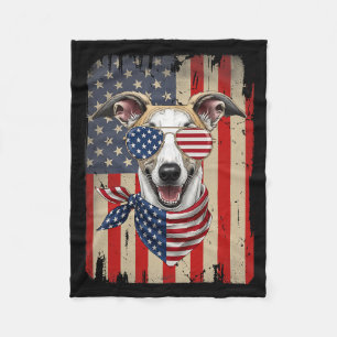 Cobertor De Velo 4 de Julho Whippet Cachorro Bandeira Americana EUA