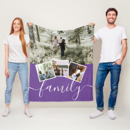 Cobertor De Velo 4 Família de Colagem de Fotografias Personalizada