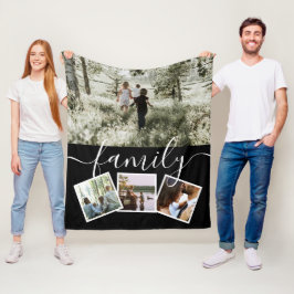 Cobertor De Velo 4 Família de Colagem de Fotografias Personalizada