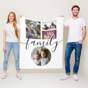 Cobertor De Velo 4 Família de Colagem de Fotografias Personalizada