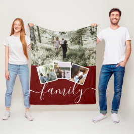 Cobertor De Velo 4 Família de Colagem de Fotografias Personalizada