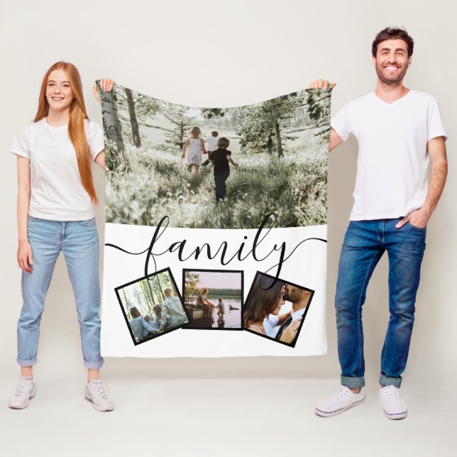 Cobertor De Velo 4 Família de Colagem de Fotografias Personalizada (In Situ)