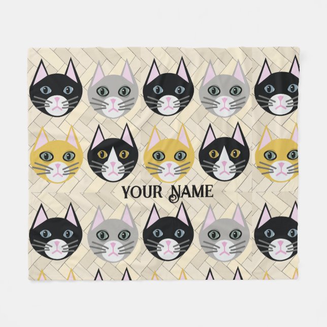 Cobertor De Velo 4 Gatos, Herringbone Beige (Frente (Horizontal))