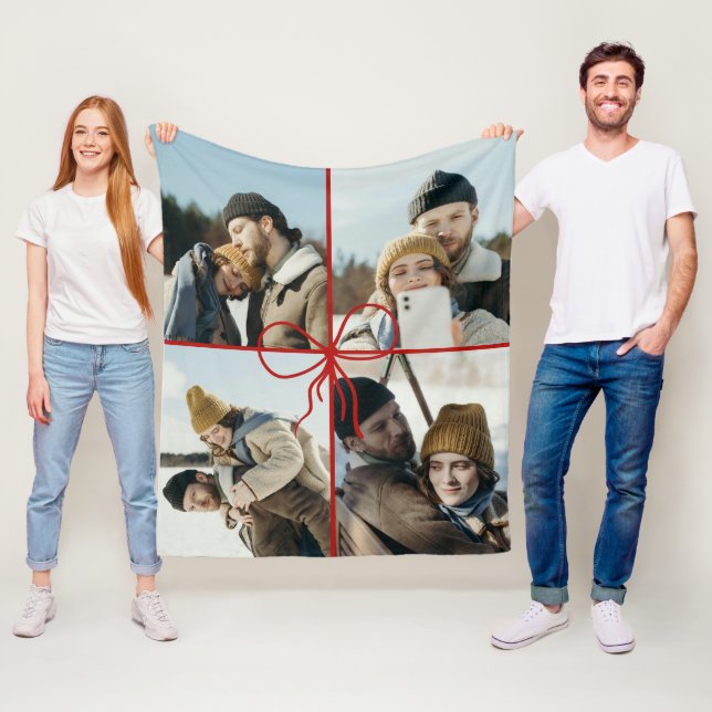 Cobertor De Velo 4 Photo Bow Wrap Christmas Newlyweds Modern (In Situ)