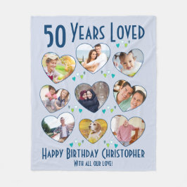 Cobertor De Velo 50º Aniversário Colagem de Fotos Amada por 50 Anos