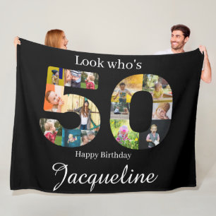 Cobertor De Velo 50º Aniversário Colagem de Fotos Personalizada