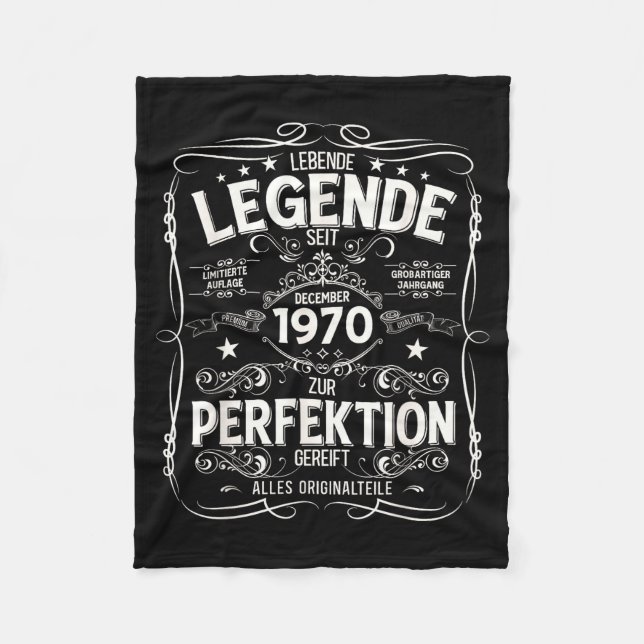 Cobertor De Velo 55th Birthday Gift Men Women Legend December 1970  (Frente)
