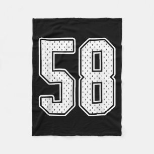 Cobertor De Velo 58 White Vintage Número 58 Sports Fan Jersey Styl