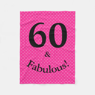 Cobertor De Velo 60 & Fabuloso Aniversário Pontos Pink Brilhantes