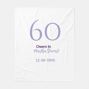Cobertor De Velo 60 & fabuloso aniversário roxo nome data estilo