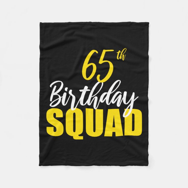 Cobertor De Velo 65th Happy Birthday Squad Party Bday Family Group  (Frente)