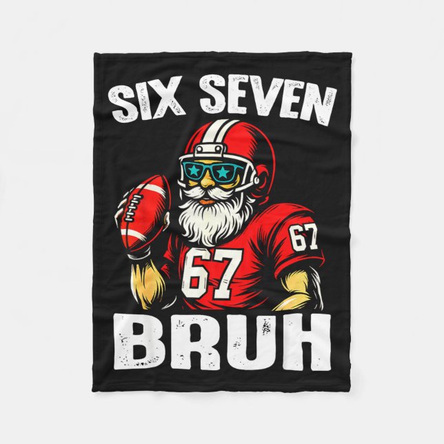Cobertor De Velo 67 Bruh Meme Christmas Football Santa Six Seven  (Frente)