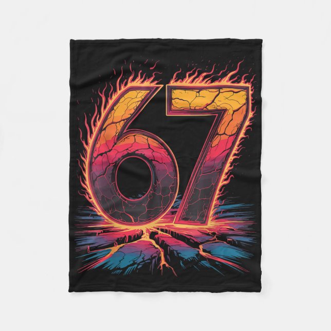 Cobertor De Velo 67 Chama Número Seis Sete Meme 67 Criança (Frente)