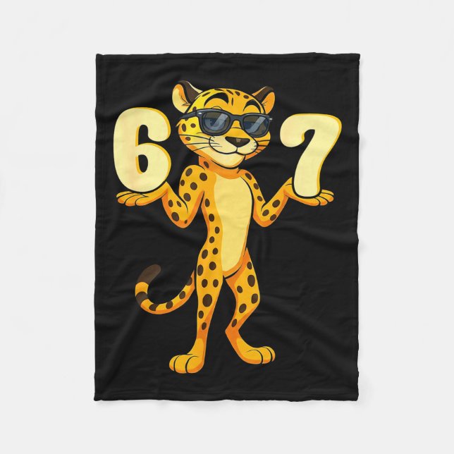 Cobertor De Velo 67 Cheetah Meme Six Seven Hands Motion Kids Teens  (Frente)