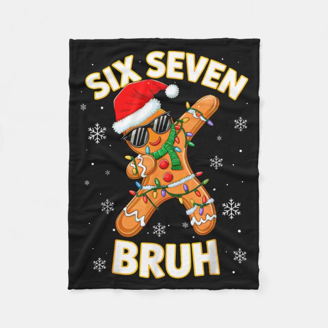 Cobertor De Velo 67 Christmas 6 7 Meme Gingerbread Man Xmas Pajamas (Frente)