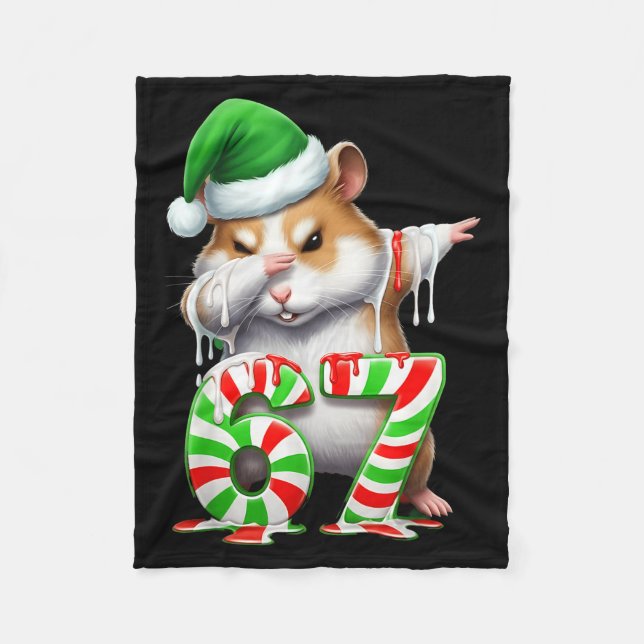Cobertor De Velo 67 Christmas Funny 67 Brainrot Youth Kids Hamster  (Frente)