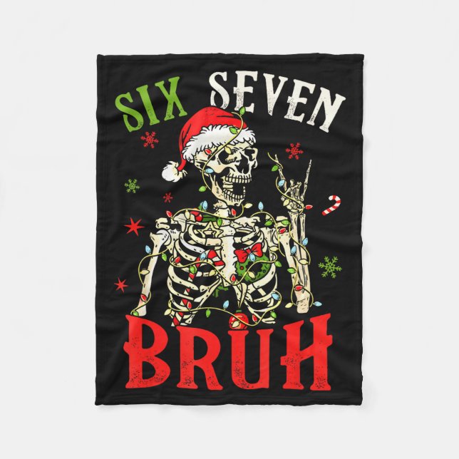 Cobertor De Velo 67 Christmas Funny Six Seven Bruh Meme Skeleton Sa (Frente)