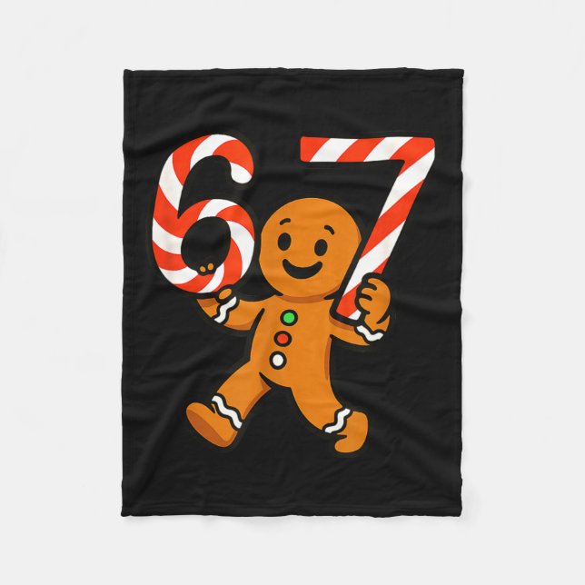 Cobertor De Velo 67 Christmas Gingerbreadman Candy Cane 6 7 Meme Xm (Frente)