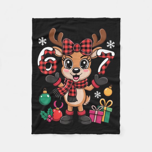 Cobertor De Velo 67 Christmas Outfit Women Meme Reindeer Six Seven  (Frente)