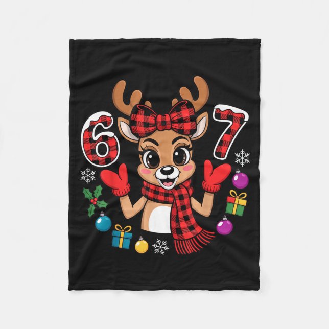 Cobertor De Velo 67 Christmas Outfit Women Meme Reindeer Six Seven  (Frente)