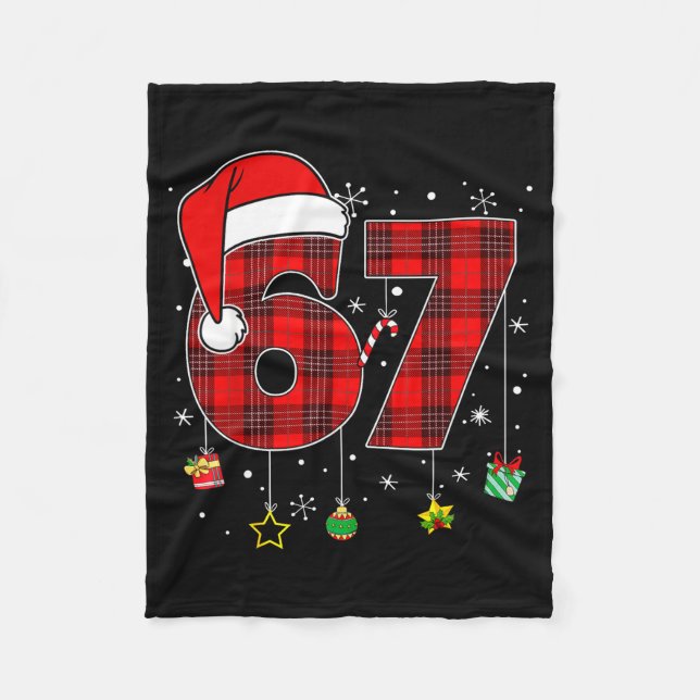 Cobertor De Velo 67 Christmas Plaid Santa Hat Funny Family Matching (Frente)