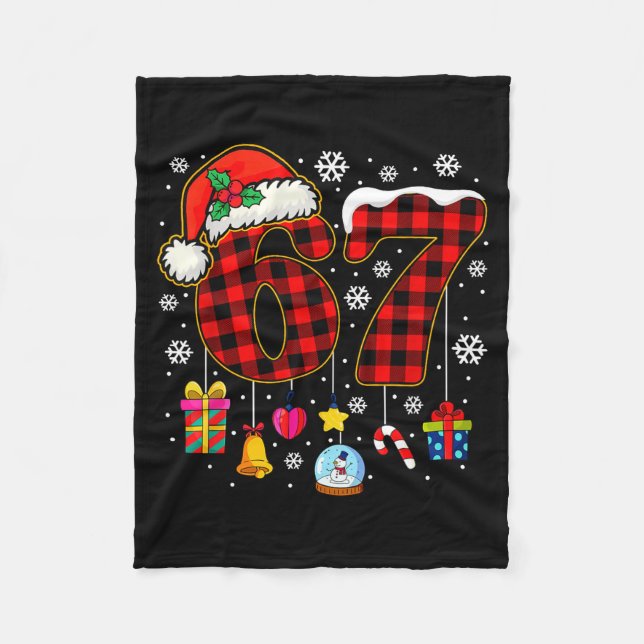 Cobertor De Velo 67 Christmas Red Plaid 6 7 Six Seven Boys Christma (Frente)
