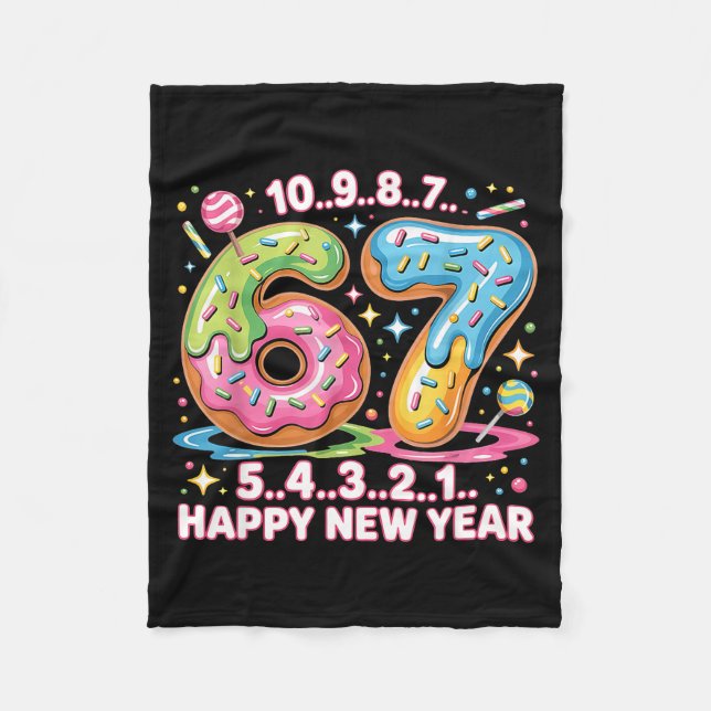 Cobertor De Velo 67 Countdown Happy New Year 2026 Funny Donut Numbe (Frente)