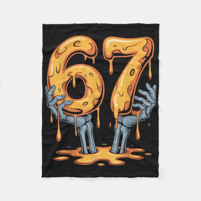 Cobertor De Velo 67 Drip Funny Skeleton Halloween 67 Meme Ice Cream (Frente)