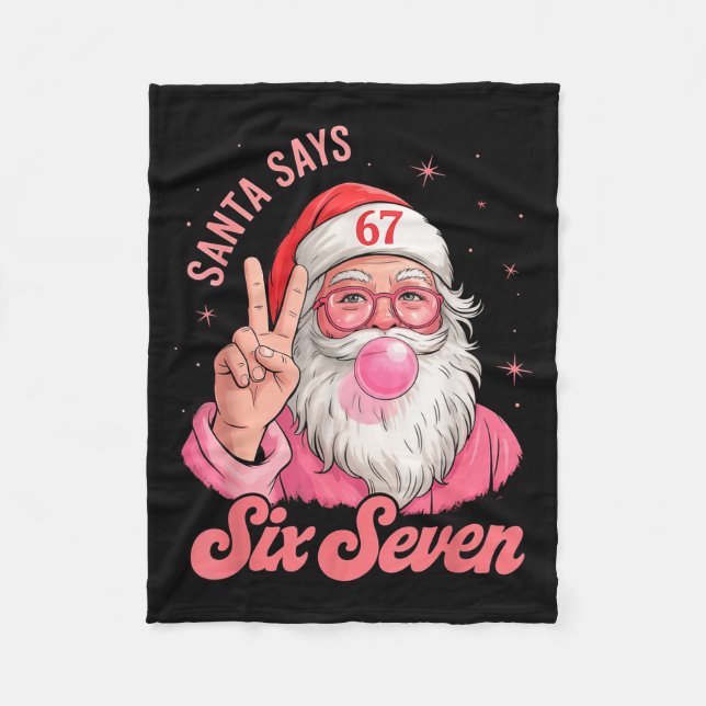 Cobertor De Velo 67 Funny Meme Merry Xmas Santa Says Six Seven Chri (Frente)