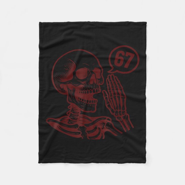 Cobertor De Velo 67 Halloween Esqueleto Seis Sete Meme Brainrot Div (Frente)
