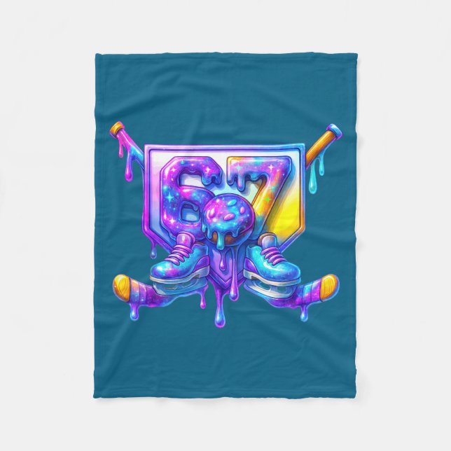 Cobertor De Velo 67 Hockey Drip Number Funny Meme Style Boys Graphi (Frente)