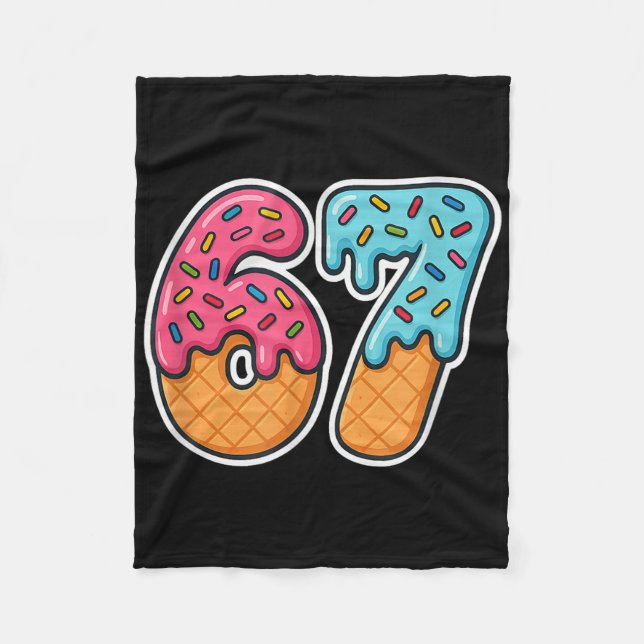 Cobertor De Velo 67 Ice Cream Meme Drip Six Seven Slang Gen Alpha  (Frente)